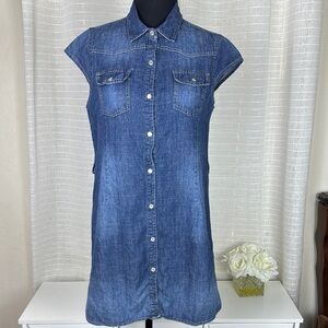 Magic Girl Denim Button-Up Girl Dress, Large- Like Small for women